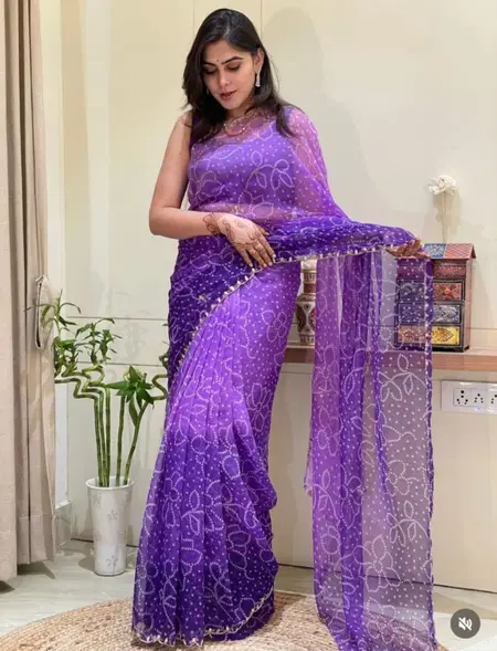 Tew Georgette With Bandhej Print Saree Wholesale Market In Surat With Price